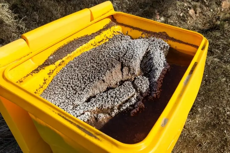 Sand som används vid snöröjning i Stockholm
